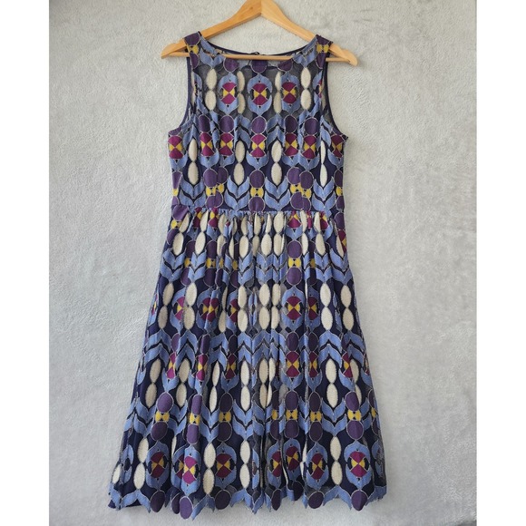 Maeve Dresses & Skirts - Maeve Dress Womens Size 10 Lace Mermaid Mosaic Purple Blue Scalloped Chelan